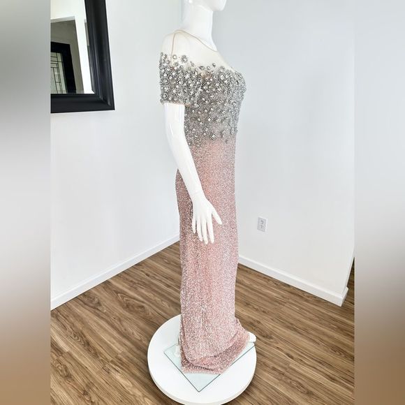 Pamella Roland Bead, Sequin, & Crystal-Embroidered Gown Size 12 - Picture 7 of 14